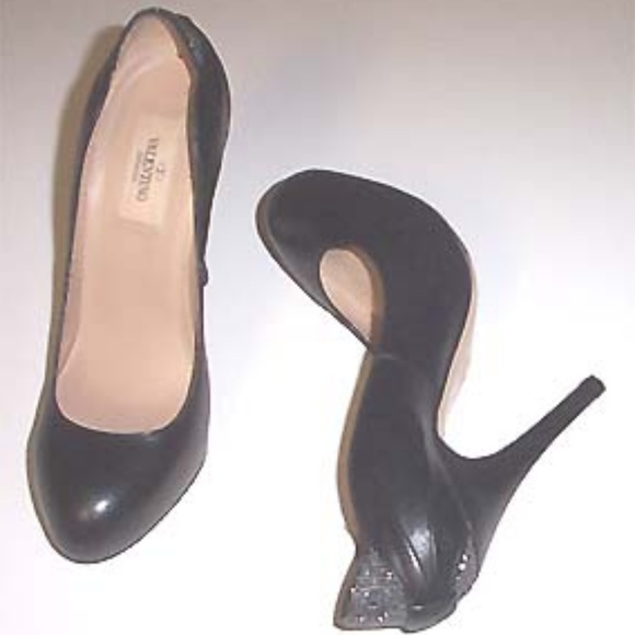 VALENTINO black lthr stud crystals detail pumps 36 - Picture 3 of 8